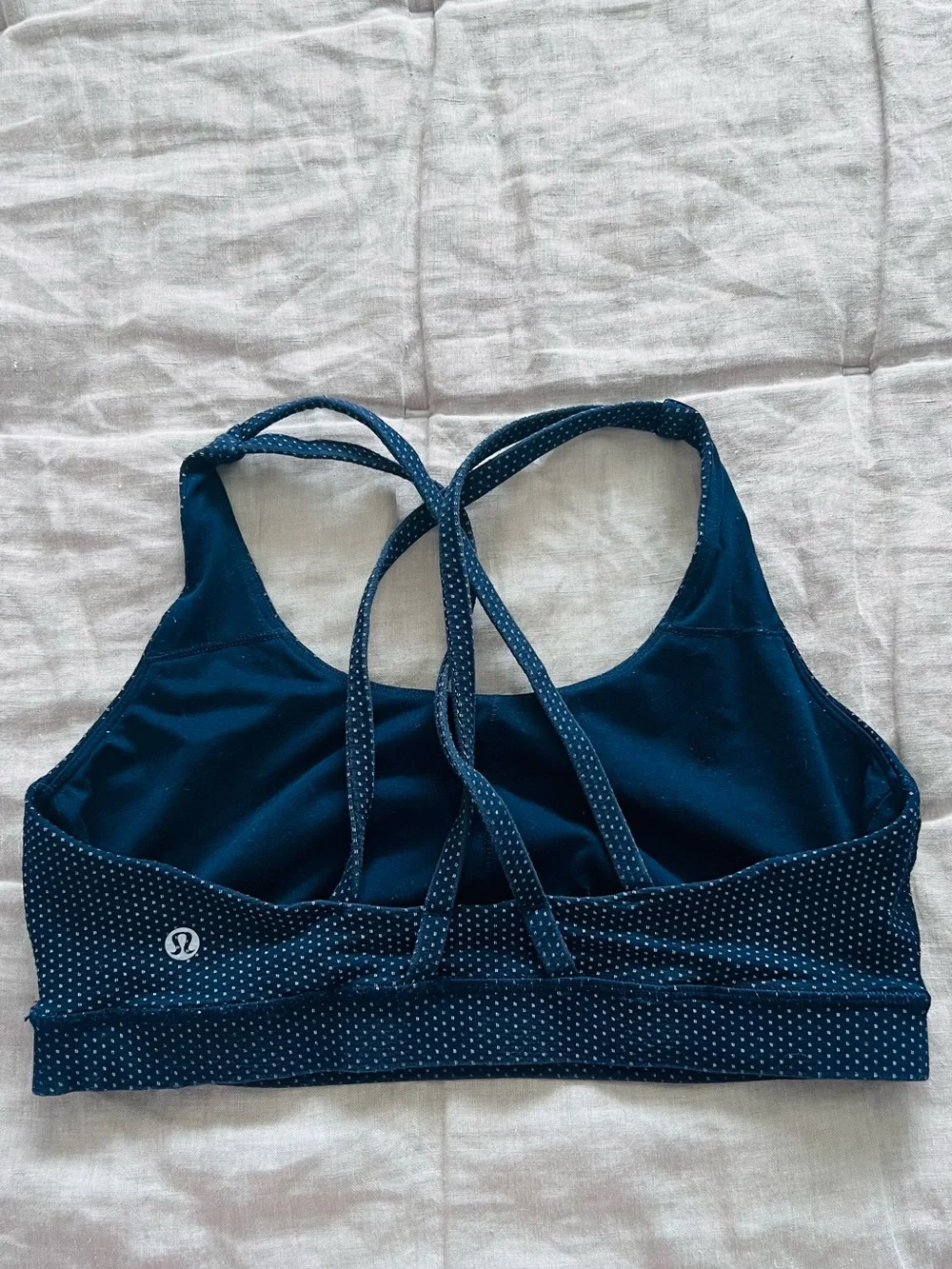 Lululemon Strappy Sports Bra | Size 10 | Navy Polka Dot